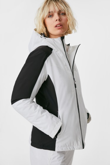 Mujer - Chaqueta de esquí con capucha - blanco