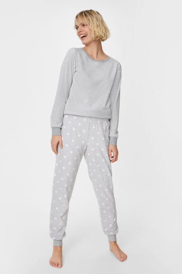 Mujer - Pijama de forro polar - gris claro jaspeado