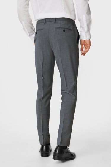 Uomo - Pantaloni coordinabili - slim fit - Flex - misto lana vergine - LYCRA® - grigio melange