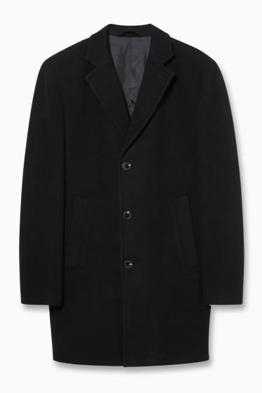 Men - Coat - wool blend - black