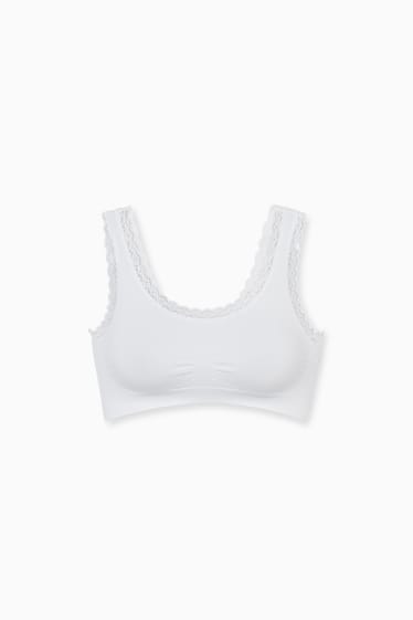 Women - Crop top - seamless - white