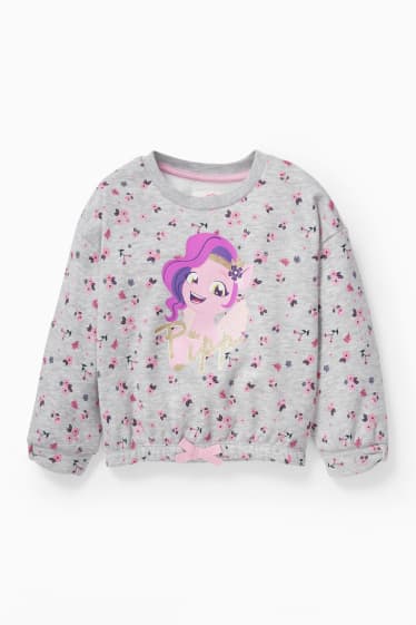Bambini - My Little Pony - felpa - a fiori - grigio chiaro melange