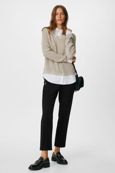 Femei - Pantaloni - tapered fit - negru