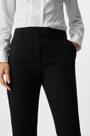 Kobiety - Spodnie biznesowe - slim fit - czarny