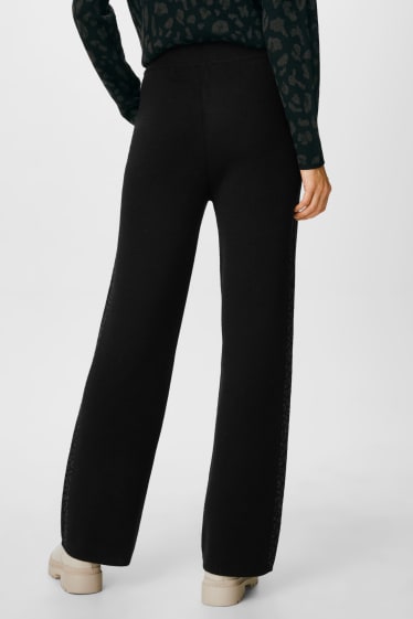 Women - Knitted trousers - black