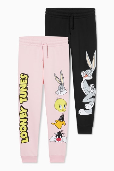 Bambini - Confezione da 2 - Looney Tunes -pantaloni sportivi - rosa