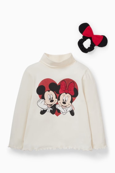 Kinderen - Disney - set - shirt met rolkraag en een scrunchie - 2-delig - crèmekleurig