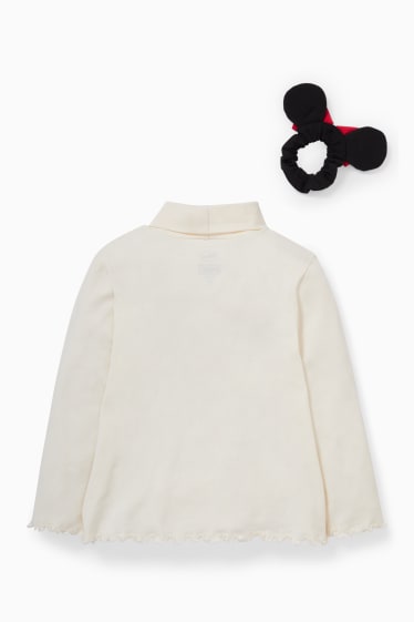 Kinderen - Disney - set - shirt met rolkraag en een scrunchie - 2-delig - crèmekleurig