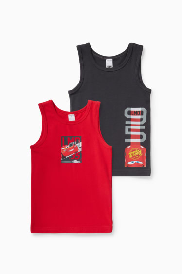 Enfants - Lot de 2 - Cars - maillots de corps - rouge / noir