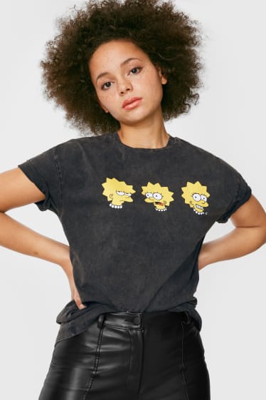 Kobiety - CLOCKHOUSE - T-shirt - Simpsonowie - ciemnoszary