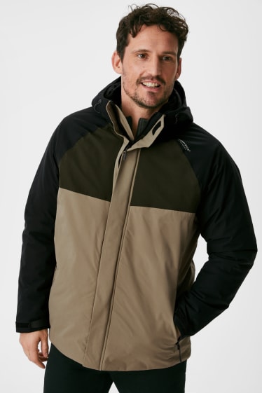 Men - Outdoor jacket with hood - khaki