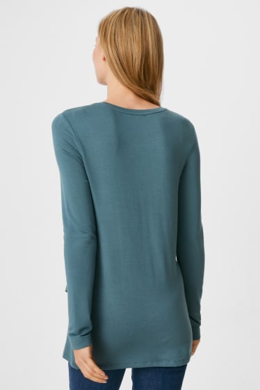 Femei - Tricou cu mânecă lungă pentru alăptare - verde închis