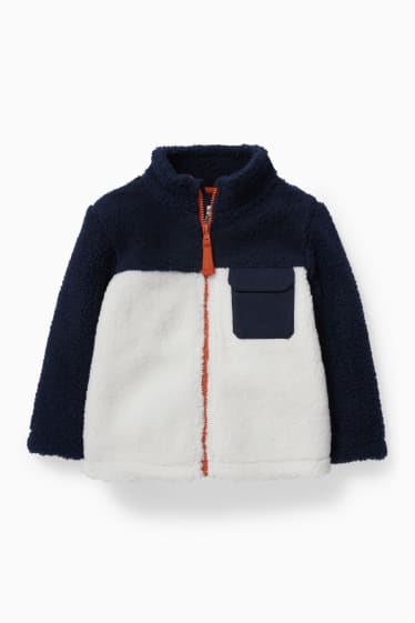 Baby Jungen - Baby-Teddyjacke - dunkelblau