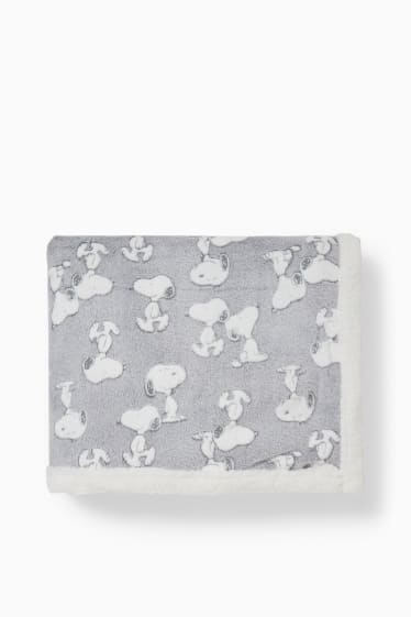 Women - Fleece throw - Snoopy - light gray-melange