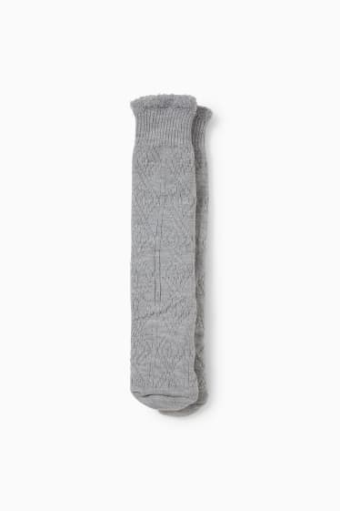 Men - Non-slip socks - gray-melange