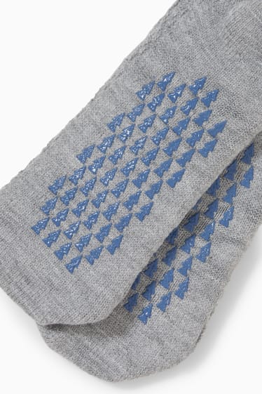 Men - Non-slip socks - gray-melange
