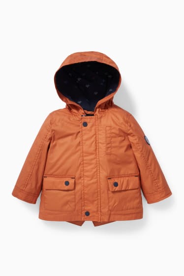 Babies - 3-in-1 baby jacket with hood - orange-red