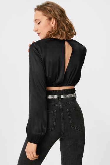 Women - CLOCKHOUSE - satin blouse - black