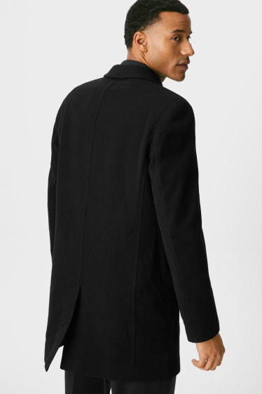 Men - Coat - wool blend - black