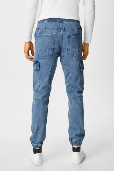Men - Tapered jeans - cargo jeans - denim-blue