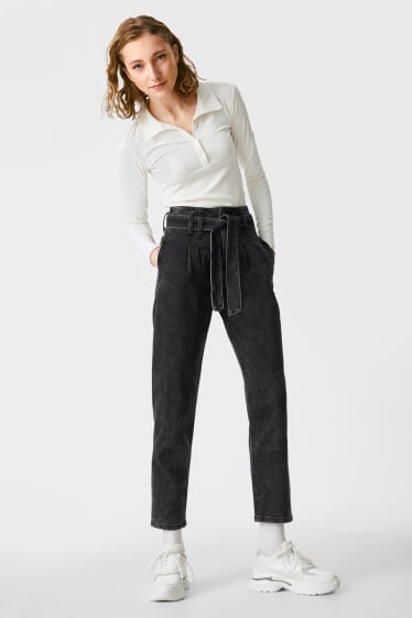 Women - CLOCKHOUSE - mom jeans - denim-dark gray