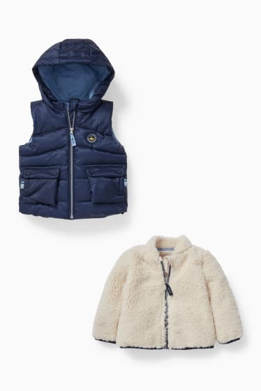 Babies - 3-in-1 baby jacket with hood - dark blue