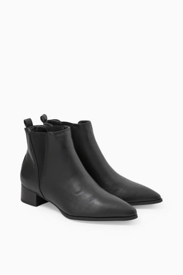 Women - Ankle boots - faux leather - black