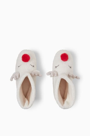 Women - Bouclé slippers - beige