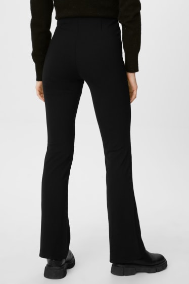 Donna - Pantaloni di jersey - bootcut fit - nero