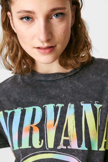 Teens & Twens - CLOCKHOUSE - T-Shirt - Nirvana - dunkelgrau