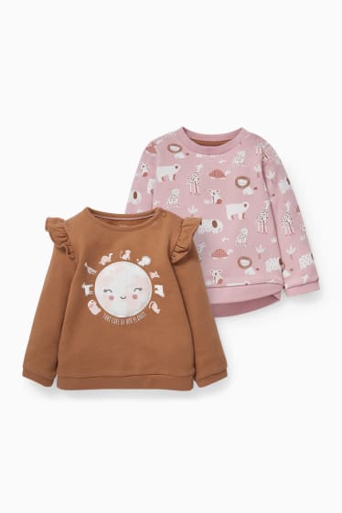 Baby's - Set van 2 - babysweatshirt - havanna