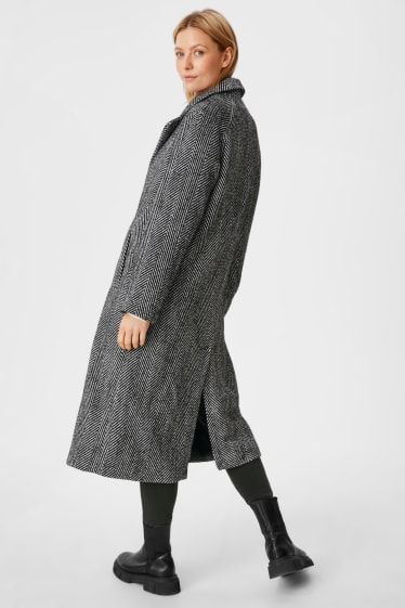 Women - Coat - black / white
