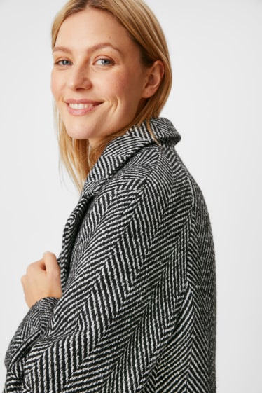 Women - Coat - black / white