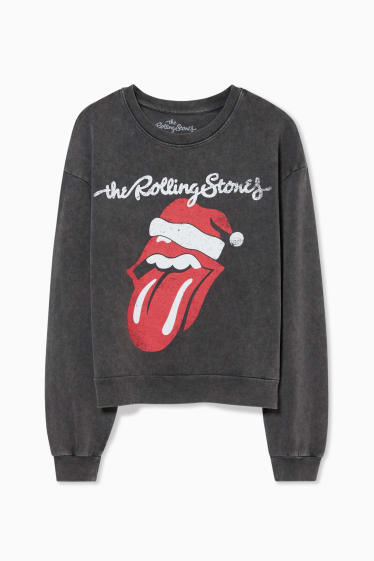 Nastolatki - CLOCKHOUSE - bluza w bożonarodzeniowym stylu - The Rolling Stones - antracyt