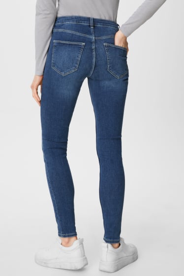 Damen - Skinny Jeans - Mid Waist - jeansblau