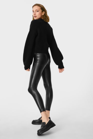 Teens & young adults - CLOCKHOUSE - leggings - faux leather - black