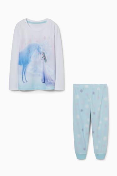 Kinder - Die Eiskönigin - Fleece-Pyjama - 2 teilig - weiß / hellblau