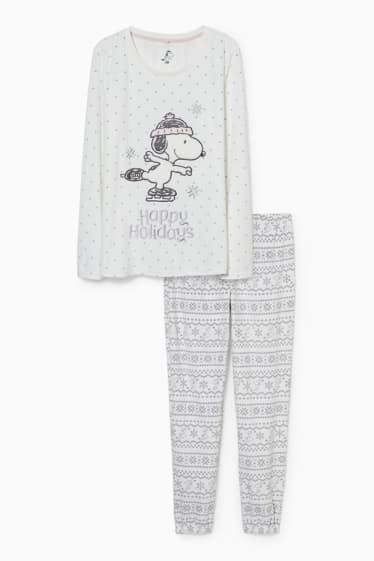 Damen - Pyjama - Snoopy - weiß