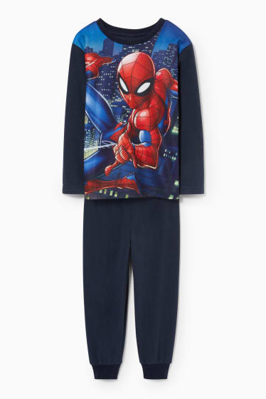Kinder - Spider-Man - Fleece-Pyjama - 2 teilig - dunkelblau