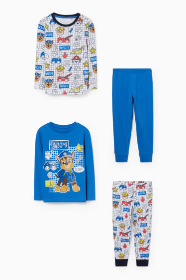 Kinderen - Set van 2 - PAW Patrol - pyjama - 4-delig - blauw / crèmekleurig