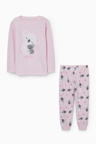 Kinder - Fleece-Pyjama - 2 teilig - rosa