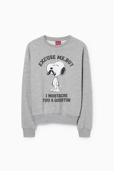 Enfants - Snoopy - sweat-shirt - gris clair chiné