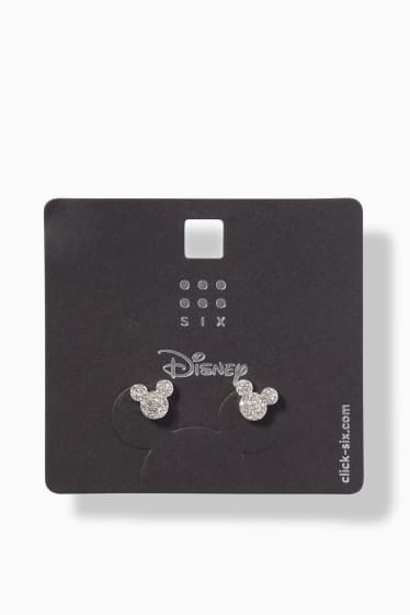Femei - SIX - set - cercei cu șurub - 2 piese - Mickey Mouse - argintiu