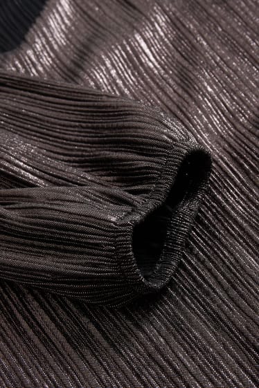 Dámské - Tričko s dlouhým rukávem - s třpytivým efektem - černá
