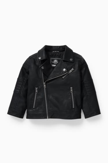 Children - Biker jacket - faux leather - black