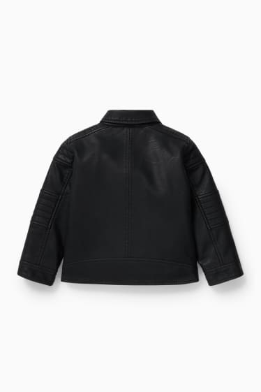 Children - Biker jacket - faux leather - black