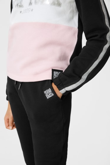 Enfants - Ensemble - sweat à capuche et pantalon de jogging - motif réalité augmentée - noir