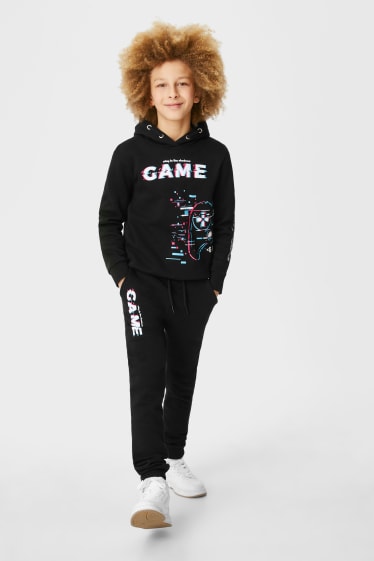 Children - Set - hoodie and joggers - augmented reality motif - black
