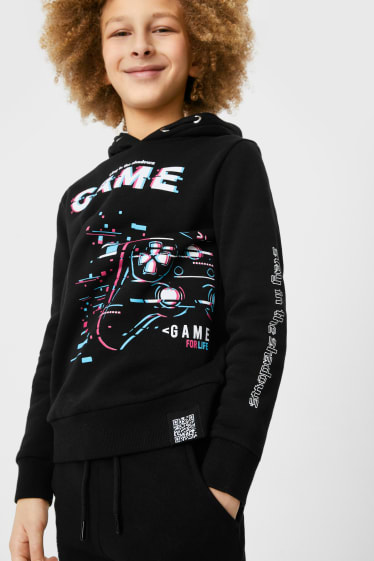 Children - Set - hoodie and joggers - augmented reality motif - black