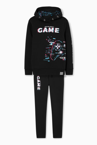 Children - Set - hoodie and joggers - augmented reality motif - black